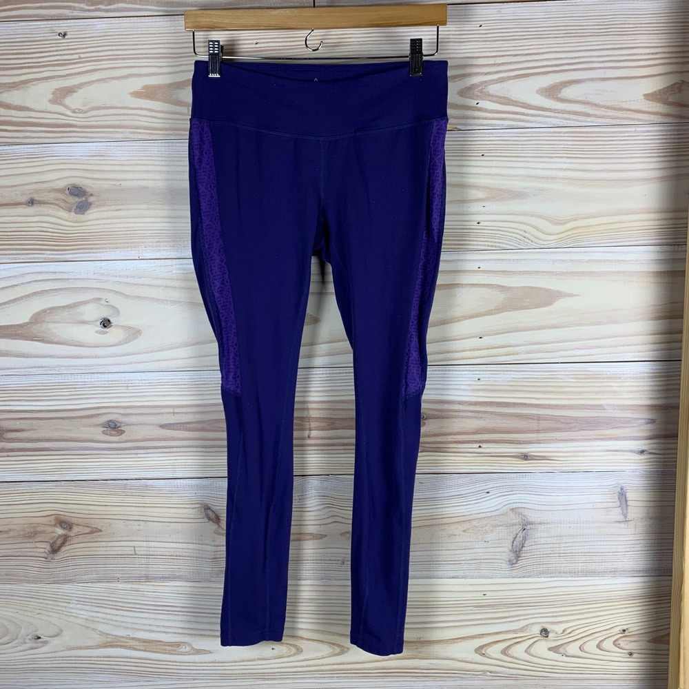 Prana Leggings Women Medium Purple Athletic Yoga Pants Mid Rise‎ Full Length